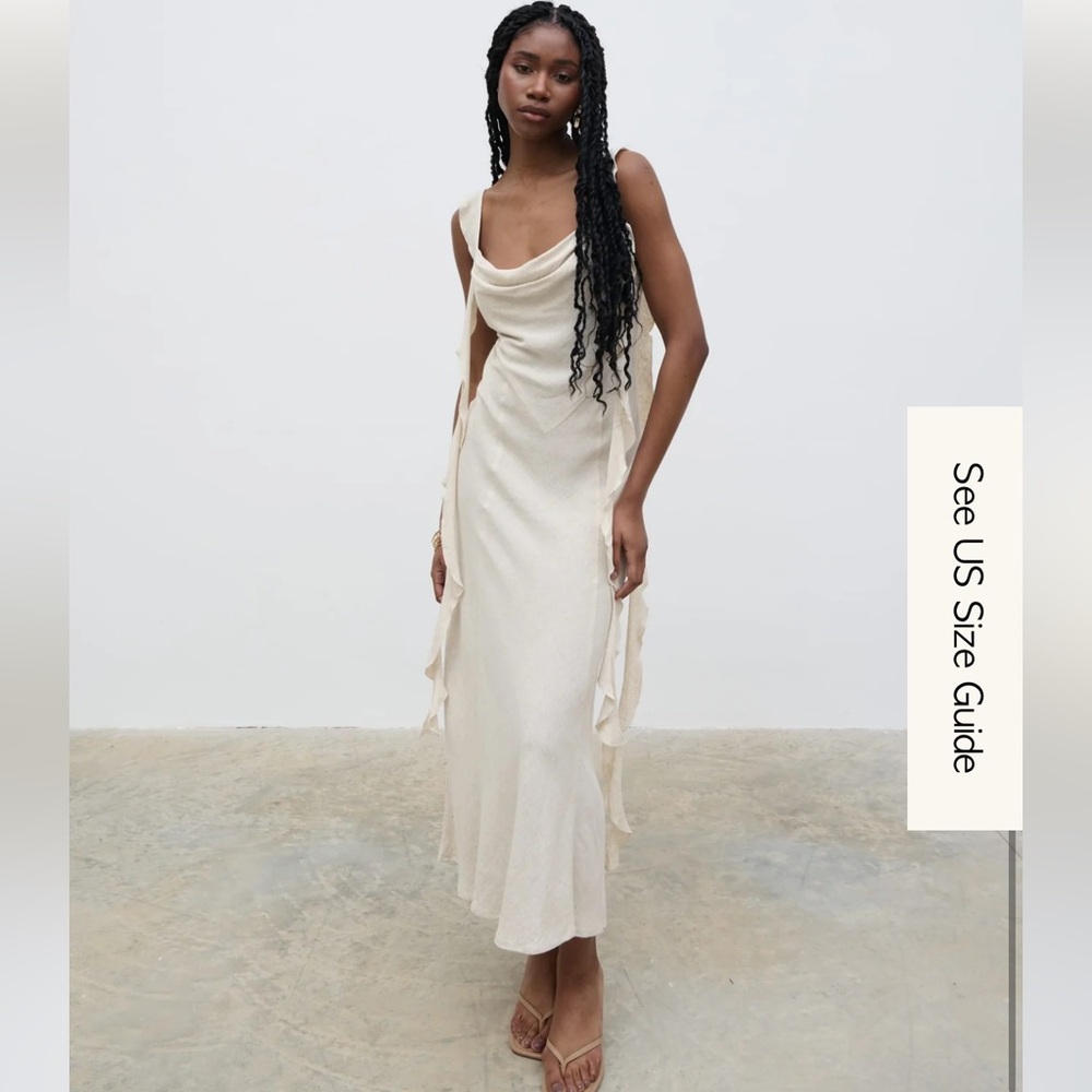 PRETTY LAVISH | Rya ruffle midaxi dress - Cream